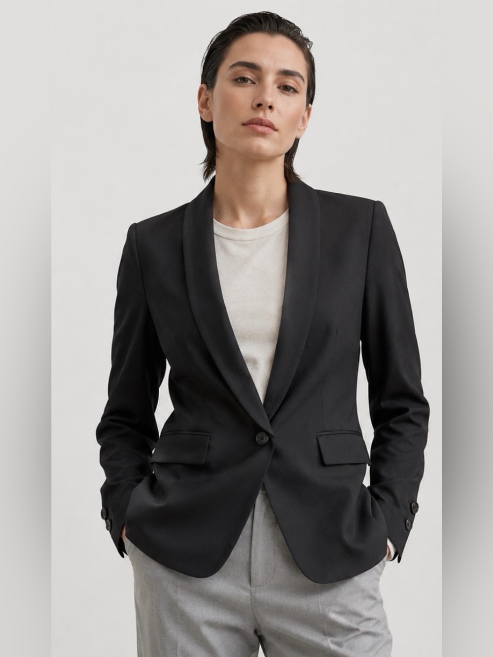 Wildfang The Empower Tux Blazer Black XS Shawl Collar One Button